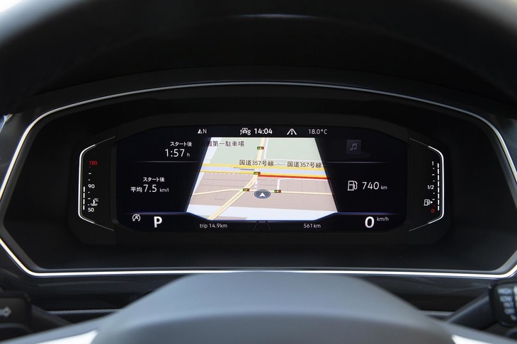 フル液晶表示のメータークラスターは、エントリーグレード「TSIアクティブ」以外に搭載される。