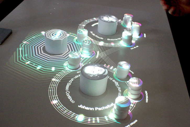 ソニーの「Future Lab Program（フューチャー・ラボ・プログラム）」は、初期からコンセプトを公開して、ユーザーの意見を取り入れながら開発を進行、未来のライフスタイルや価値を共創していくプログラム。今回は、机の上に新開発プロジェクターを投影し、位置・高さを認識。ブロックを積み重ねてゆくと「パッヘルベルのカノン」の演奏楽器が増えていくというデモンストレーションを行った。