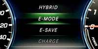 パワープラントの制御モードには「HYBRID」「E-MODE」「E-SAVE」「CHARGE」の4種類が用意される。