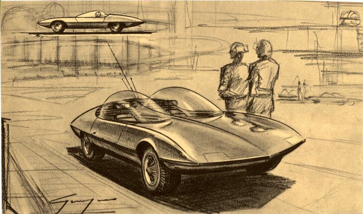 ジョルジェット・ジウジアーロ氏による若き日のスケッチ。