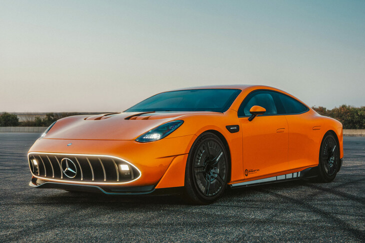ベースとなったとされるコンセプトカーの「AMG GT XX」。このデザインのとおりに市販化すれば、皆納得した……のかな？　同車のデザインに肯定的な渕野氏＆清水氏に対し、webCGほったは懐疑的である。