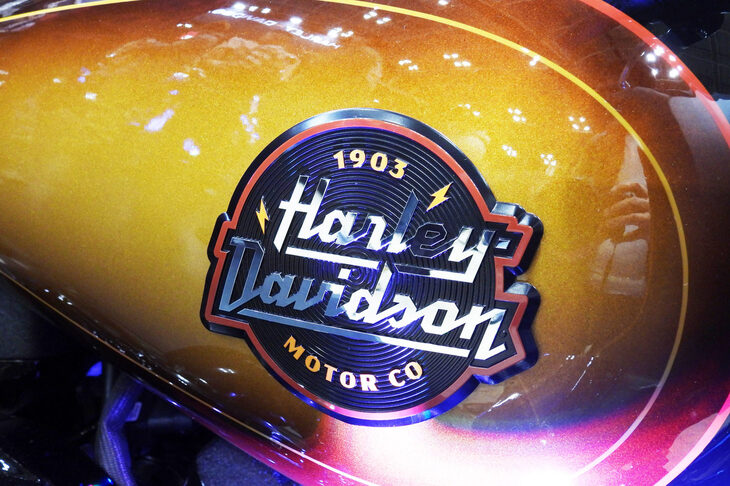 あまりの迫力に「これもカスタムバイクか？」と思ってしまったが、有償色の「Tobacco Fade」でペイントされた、れっきとした（？）ノーマル車両だ。