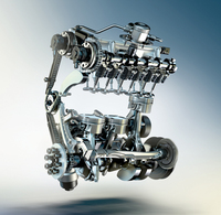 新たに採用される1.5リッター直3直噴ターボエンジンの、透視イメージ。
    