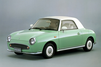 
    「Be-1」「パオ」「エスカルゴ」と続いた日産パイクカーシリーズのトリを飾ったコンパクトオープンモデルの「フィガロ」。
    