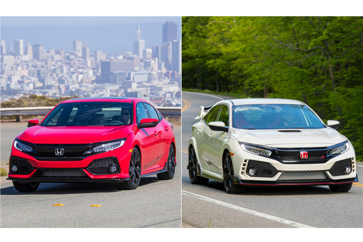 ホンダ・シビック（左）／シビック タイプR（右）