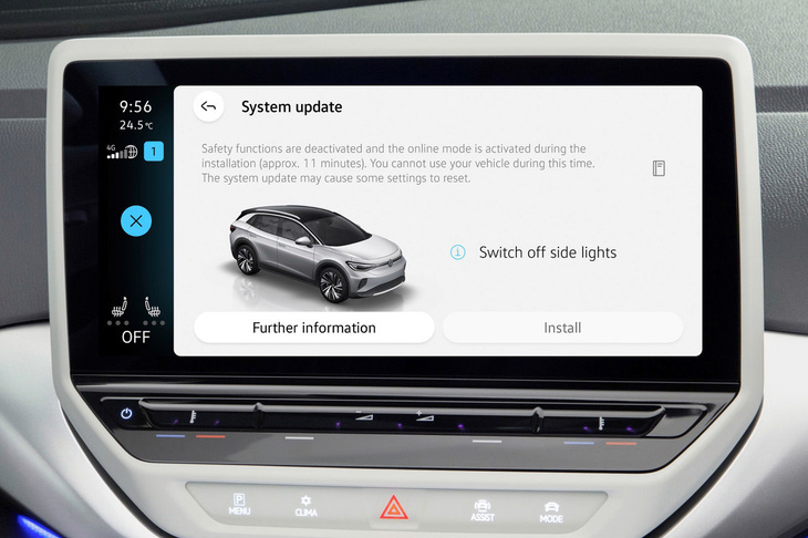 VWは、2021年7月に「ID.」ブランドのモデル向けにOTAを用いたソフトウエアのアップデートサービスを開始した。12週間ごとにアップデートの情報を送信するとしている。