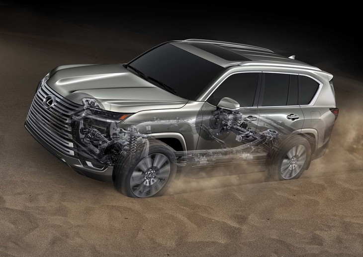 レクサスLX（オフロード走行時のメカニズムイメージ）