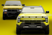 「日産フロンティアプロ」のフロントグリル上部に並ぶLEDランプは、1980年代のD21型「ダットサントラック」へのオマージュ。