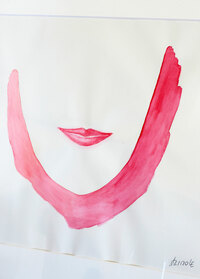 岡島さんの描いた抽象絵画。