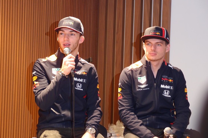 再来日が楽しみだったと語る、ピエール・ガスリー（写真左）。富士山が好きで、「（まだ経験はないが）いつか登ってみたい」とのこと。