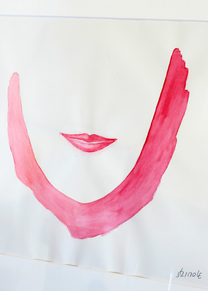 岡島さんの描いた抽象絵画。