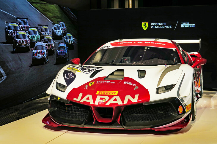 「フェラーリ・チャレンジ・ジャパンシリーズ」に使用される競技車両「フェラーリ488チャレンジEVO」。