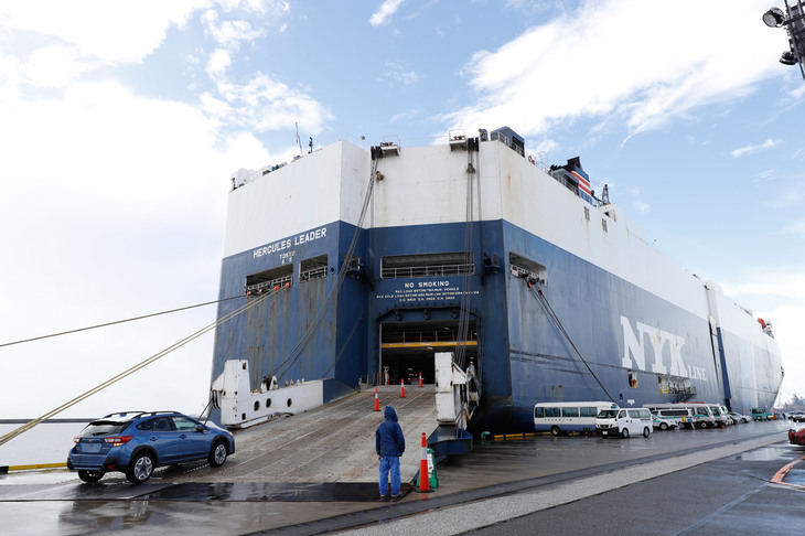 「ヘラクレスリーダー」のスタンランプは80tの重さに耐えることが可能。入口は5階デッキに位置している。