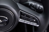 ACCのコントロールスイッチはステアリングホイール右側に集中配置されている。スイッチは大きく、いったん場所を覚えてしまえばブラインド操作も可能になりそうだ。