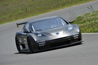 テクニカルな袖ヶ浦フォレストレースウェイを滑るように走る「リーフ ニスモ RC」。「RC」とは「レーシング・コンペティション」の意。