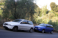 初代「ランチア・イプシロン」。イタリアで大ヒットし、長いこと中古市場でも引く手あまただった。シエナ郊外にて。