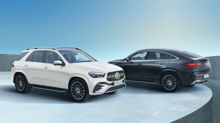 改良型「メルセデス・ベンツGLE」（写真左）と「GLEクーペ」（同右）。写真はいずれも海外仕様車。