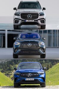 上から順に、現行型の「GLS」「GLE」「GLC」。GLCは間もなく、“小判顔”の新型に移行するようだが……。
