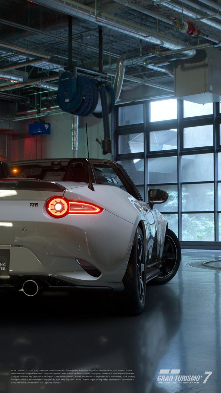 バーチャルの世界において、美しく忠実に再現された「マツダ スピリット レーシング・ロードスター12R」。