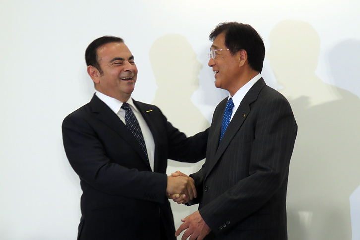 記者会見は、まず三菱、次いで日産と、時間を分けて個別に行われた。