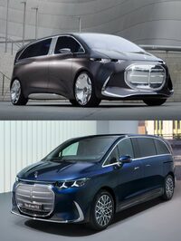 2025年の上海ショーで発表されたコンセプトモデル「ビジョンV」（上）と、その市販バージョンである「VLE」（下）。