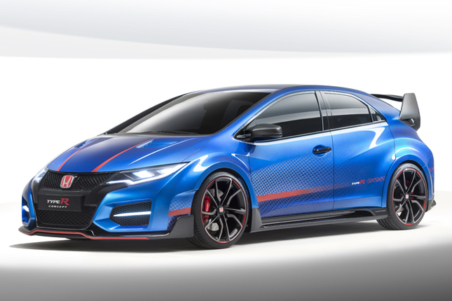 2014年のパリモーターショーに出品された「ホンダ・シビック タイプRコンセプト」。