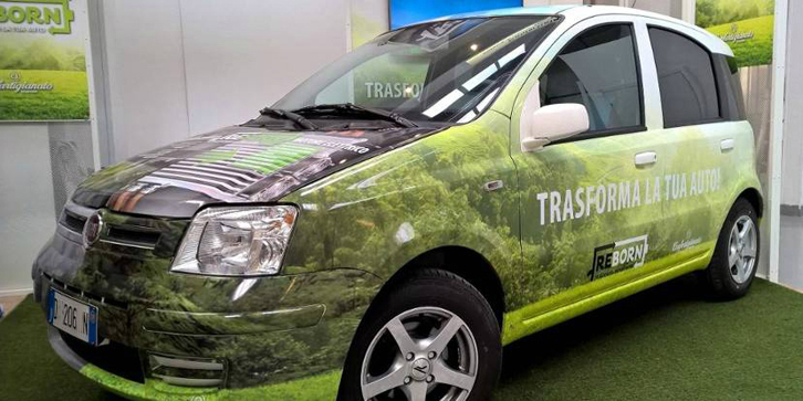 電気自動車（EV）に改造した2代目「フィアット・パンダ」。イタリア北部ヴィチェンツァの商業組合「コンファルティジャナート」によるもの。