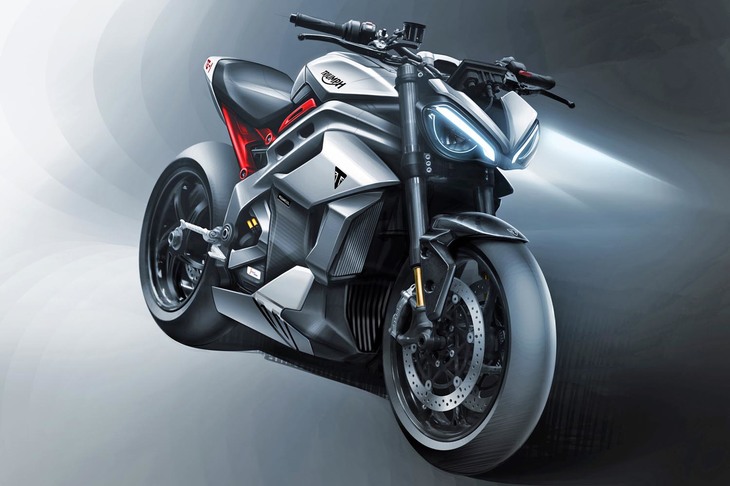 「トライアンフTE-1プロジェクト」プロトタイプ車両のイメージ。