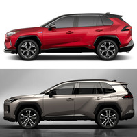 先代（上）と新型（下）のサイドビュー。ボンネットの厚みにAピラーの位置や傾き、ルーフライン、ガラスエリアとボディーの比率などなど、各所に類似する点が見て取れる。