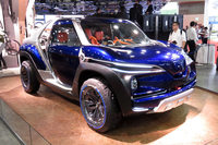 個性的なデザインの小型ピックアップトラック「クロスハブコンセプト」。ヤマハはこうした取り組みを、ショーの展示だけでなくビジネスにぜひもつなげてほしい。