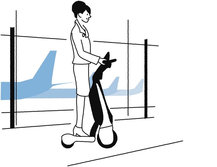 「C＋walk T」の使用イメージ。現時点では公道を走行できないが、歩行が困難な方の日常的なサポートや、広大な施設での移動用に使われることが期待されている。