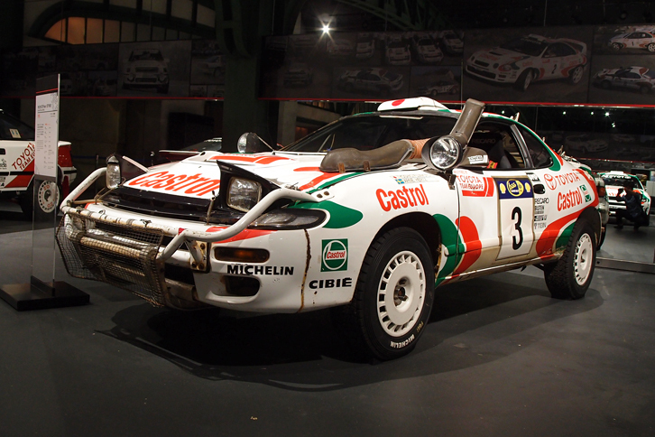 「トヨタ・セリカGT-Four」（ST185）。写真は、日本人ドライバー藤本吉郎が1995年のサファリラリーで優勝したマシン。