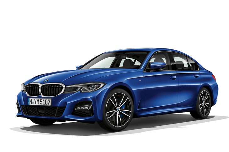 新型「Z4」や同「8シリーズ」に比べ、フロントグリルがやや縦に大きい新型「3シリーズ」。グリル左右の頂点の位置も高い。