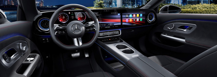 「CLA180ローンチエディション」のインテリア。