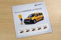 「カングー ラ・ポスト」のデビューを記念して、オリジナル切手（写真）も発売された。価格は、5枚1組で1242円。
    