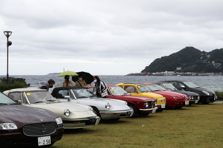 マセラティにアルファ・ロメオ、ランチア、フィアットと、イタリア車が並んだ一角。