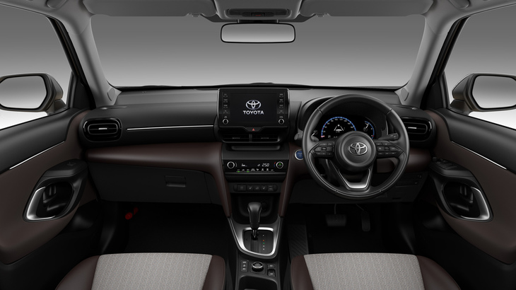 「ヤリスクロス」のインストゥルメントパネルまわり。各部の意匠は、「GA-B」プラットフォームを共有する「ヤリス」とおおむね共通である。