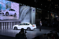 2019年のシカゴモーターショーにおける、スバルのプレスカンファレンスの様子。7代目「レガシィ」はこのモーターショーで発表された。