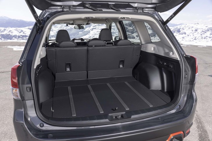 はっ水加工が施されたラゲッジフロアボードを標準装備。後席使用時でも509リッターの荷室容量があるので、スキー板やスノーボードなどをがしがし積み込める。