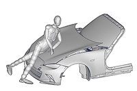 歩行者保護の問題もあり、ボンネットの低いクルマは年々造るのが難しくなっているという。「マツダ・ロードスター」などは、ボンネットに衝突時に作動するポップアップ機構を備えることで、この問題をクリアしている。