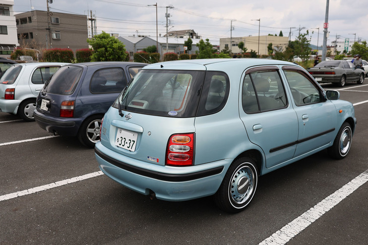 なぜ2代目「日産マーチ」が並んでいるのかと思ったら、これも村山工場で生産されていたとのこと。ちなみに手前の2002年「マーチBOX」について、筆者はデビュー当時から「将来的にレア車になる」と予想していたが、どうやら当たったようだ。