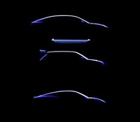 こちらは今後投入が計画されるアルピーヌ車のシルエット。ハッチバック車のラインナップも計画されている。