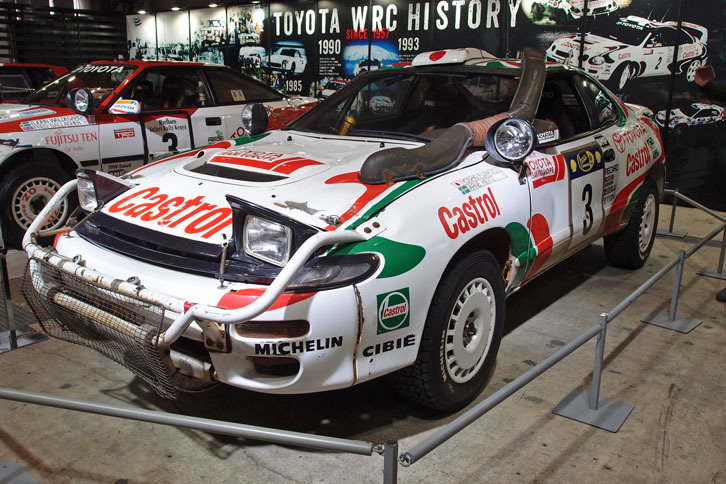 東京オートサロン2017でトヨタは、モータースポーツをテーマにブースを展開。WRCで活躍した「セリカGT-Four」（1990年）などを展示した。