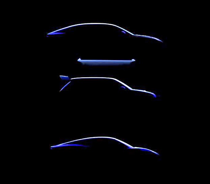 こちらは今後投入が計画されるアルピーヌ車のシルエット。ハッチバック車のラインナップも計画されている。