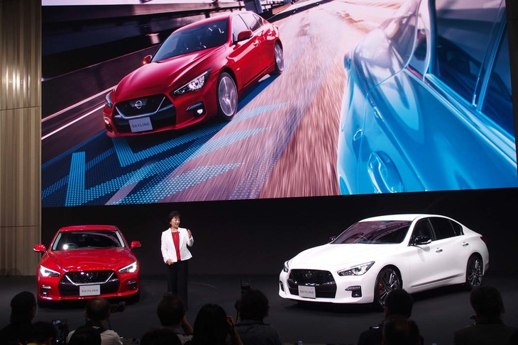 発表会では冒頭、日産自動車副社長の星野朝子氏が登壇。社会人になって初めて自分で買った愛車がスカイラインだったと、自身のエピソードを紹介した。