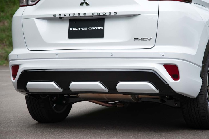 リアバンパーの下部にもフロントと同じボディー同色の装飾があしらわれている。