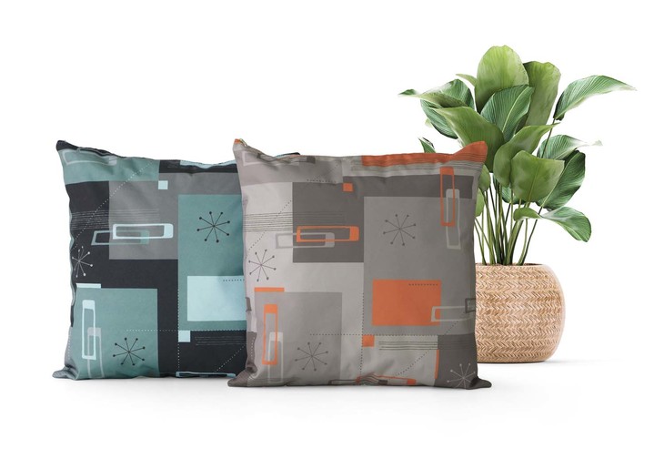 「C3モダンサロン」の購入者には特製のリラックスクッション（写真）がプレゼントされる。カラーはオレンジまたはブルーで、いずれかの2個セットとなっている。