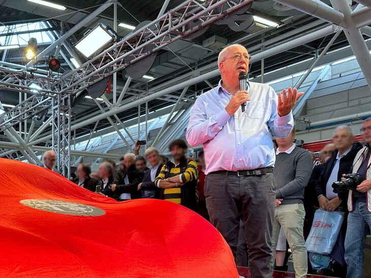 ジャン=フィリップ・アンパラート氏。これはまだアルファ・ロメオのトップを務めていた2023年、ヒストリックカーショー「アウトモト・デポカ」で、「33ストラダーレ」を一般初公開した際に、筆者が撮影したもの。