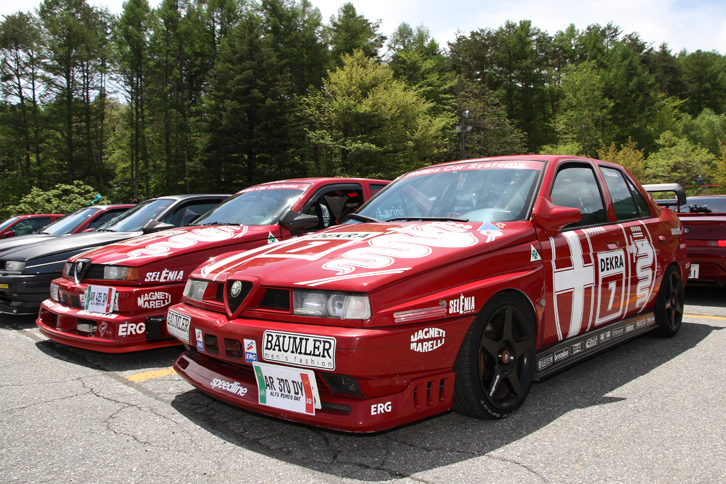 1990年代にDTM（ドイツツーリングカー選手権）で大活躍したアルファコルセ（ワークスチーム）のマシン風に装った「155」。