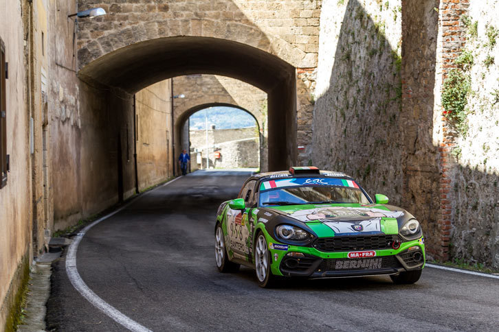 RGTクラスには3台の「アバルト124ラリー」が参戦。表彰台を独占した。形こそ似ているものの、市販車の「アバルト124スパイダー」とはまるで別物だ。